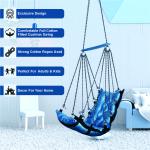 Premium Cotton Rope Hanging Swing Chair Blue Jula with Cushion