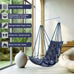 Premium Cotton Rope Hanging Swing Chair Grey Jula with Cushion