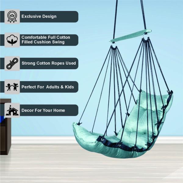 Cotton Rope Hanging Swing Chair with Cushion