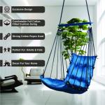Cotton Rope Hanging Swing Chair with Blue Cushion