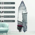 Macrame Cotton Rope Hanging Swing Chair with Cushion