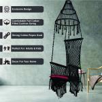 Macrame Hanging Swing Black Chair with Cushion Juljulia