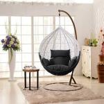 Hanging Egg Swing Chair Dual Tone Colour with Stand & Cushions