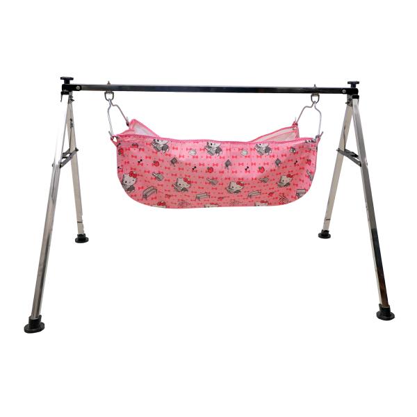 Portable Baby Hammock Cradle with Foldable Stainless Steel Stand