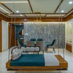 Luxury Wooden Hanging Swing Sofa | Modern Designer Jhula for Living & Dining Spaces