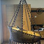 Blue & Mustard Yellow Boho Style Indoor Hammock Swing for Home, Bedroom & Living Room