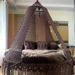 Chocolate Brown Boho Style Indoor Hammock Swing for Home, Bedroom & Living Room