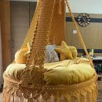 Yellow Boho Style Indoor Hammock Swing for Home, Bedroom & Living Room