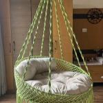 Pastel Green Boho Style Indoor Hammock Swing for Home, Bedroom & Living Room