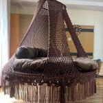 Chocolate Brown Boho Style Indoor Hammock Swing for Home, Bedroom & Living Room