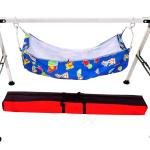 Portable Baby Cradle with Foldable Metal Stand & Carry Bag