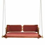 Premium Solid Wood Hanging Swing Sofa with Upholstered Seating